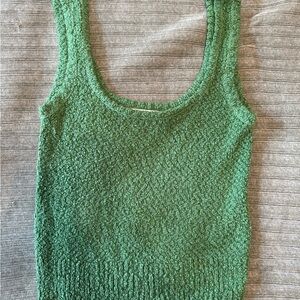 Astr Green Textured Tank Top